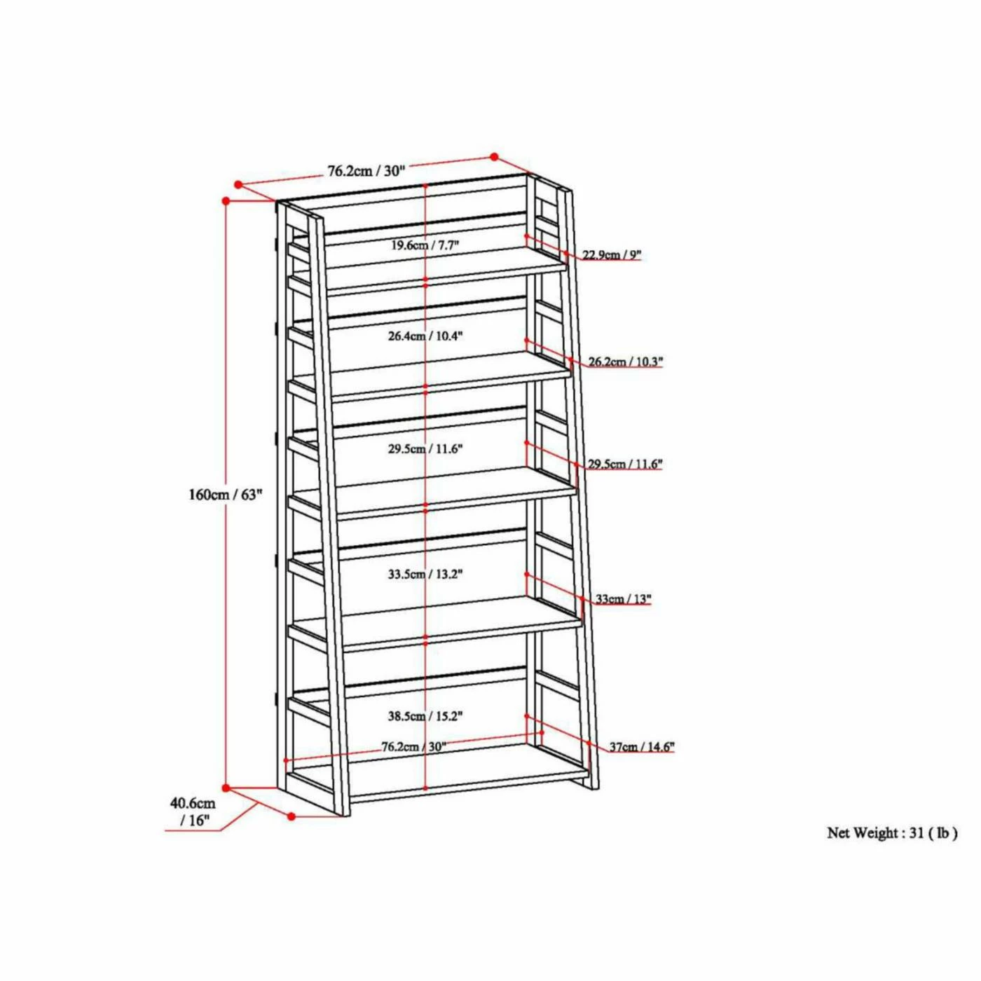 Best Sale π Brooklyn & Max Leaning & Ladder Brooklyn + Max Brunswick Solid Wood Ladder Bookcase β - Image 4
