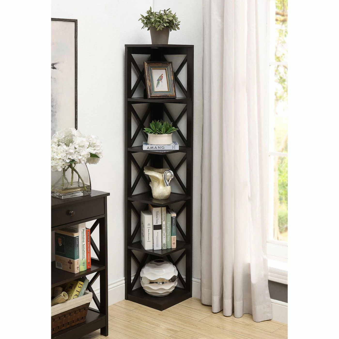 New β Convenience Concepts Oxford 5 Tier Corner Bookcase π€© - Image 6