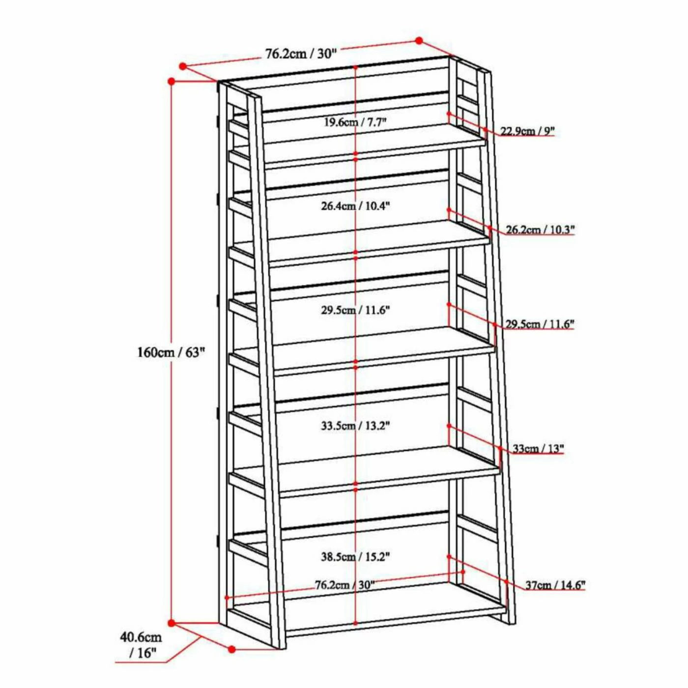Best Sale π Brooklyn & Max Leaning & Ladder Brooklyn + Max Brunswick Solid Wood Ladder Bookcase β - Image 6