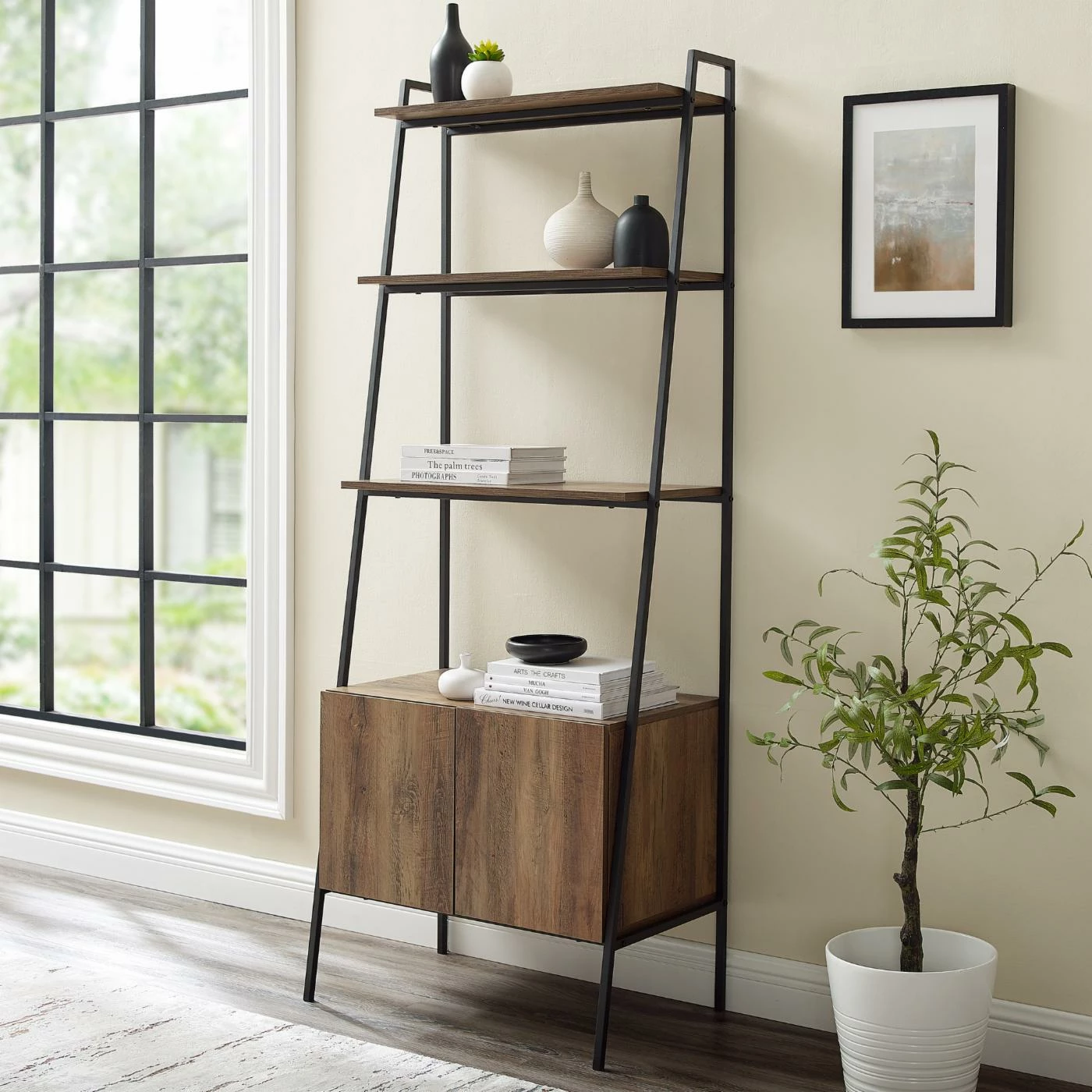 Discount π Leaning & Ladder Manor Park Industrial 72 In. Ladder Bookcase β - Image 6