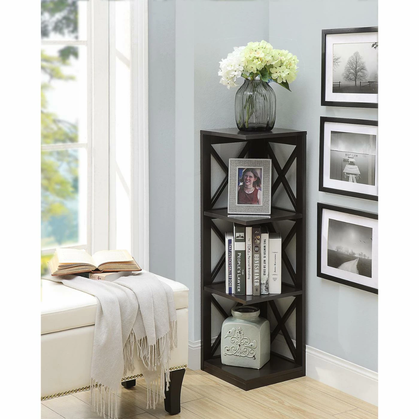 Best Pirce ⭐ Convenience Concepts Oxford 3 Tier Corner Bookcase ⌛ - Image 7