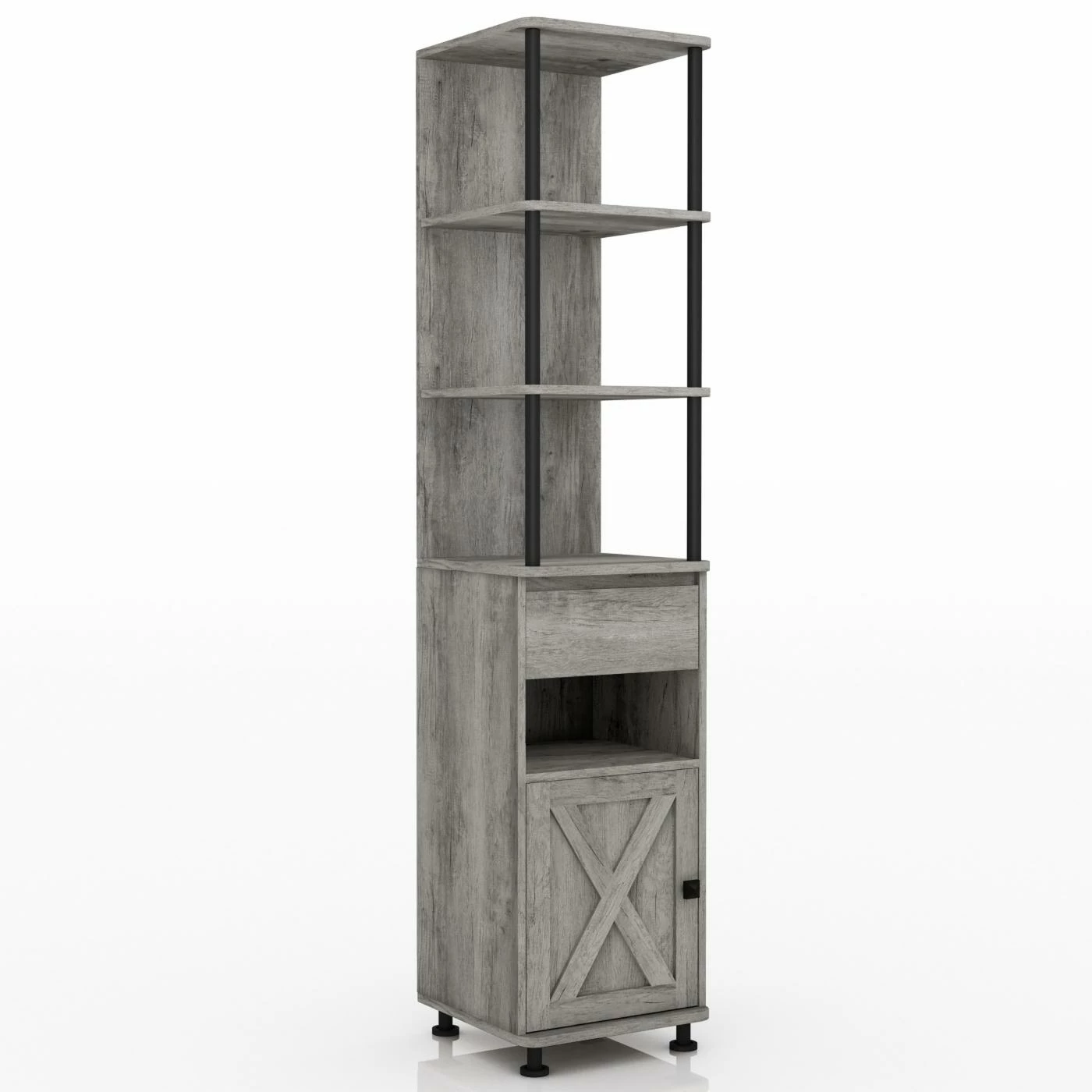 Outlet π Library & Wall Furniture Of America Valmy 72 In. Bookcase Tower β¨ - Image 7