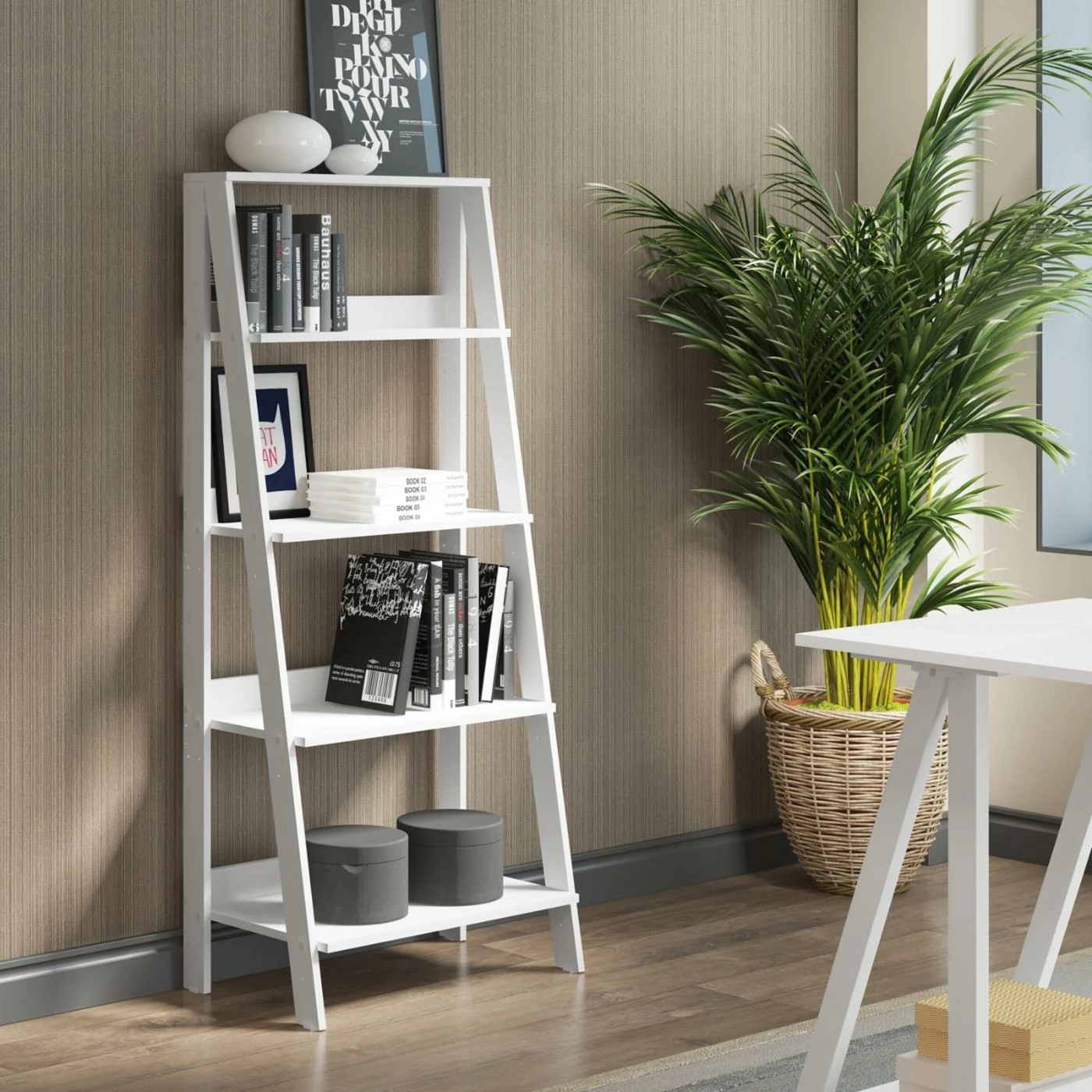 New β¨ Leaning & Ladder Walker Edison Wood Ladder Bookshelf π - Image 2