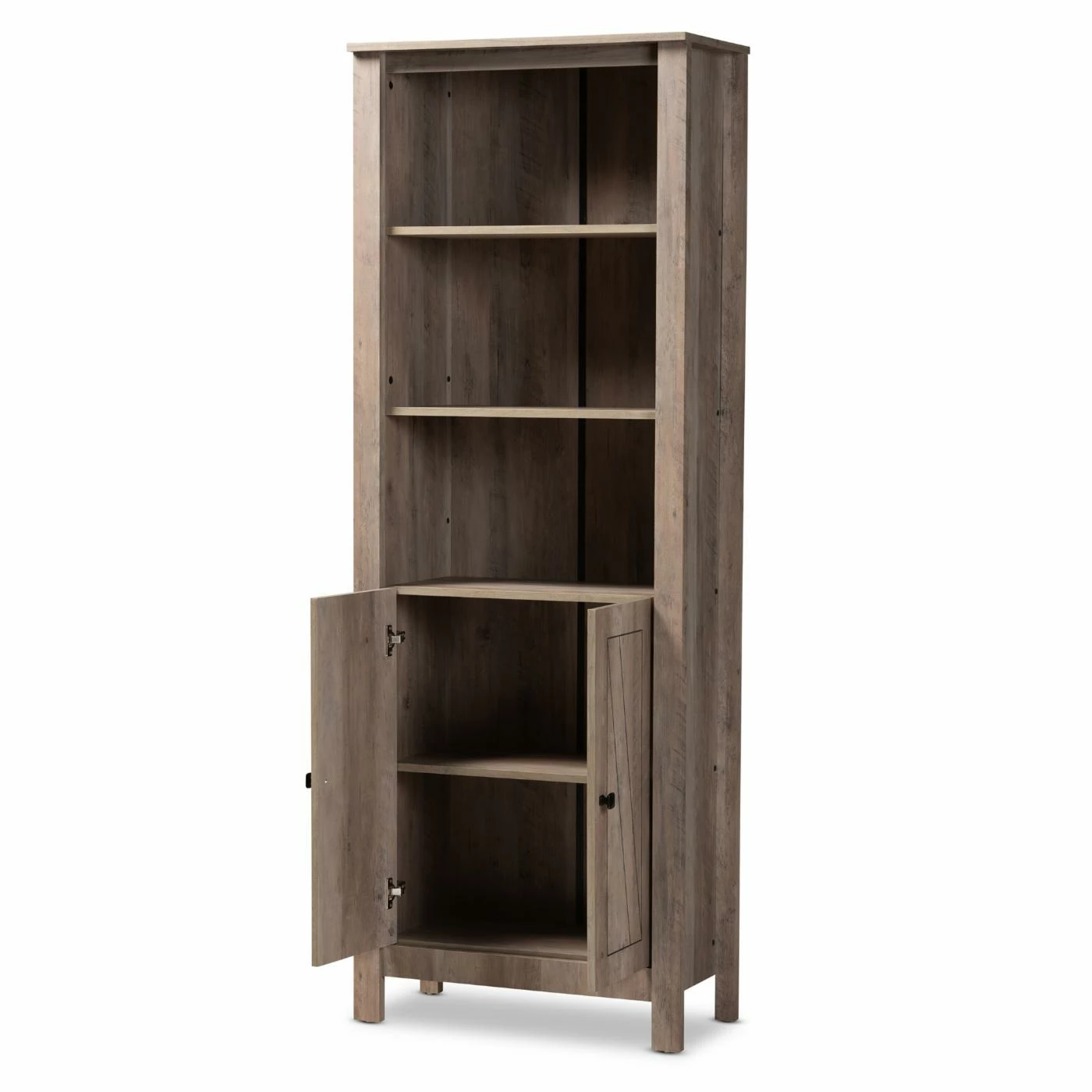 Outlet π Baxton Studio Derek Transitional Decorative Bookcase With Doors - Natural Oak π - Image 7