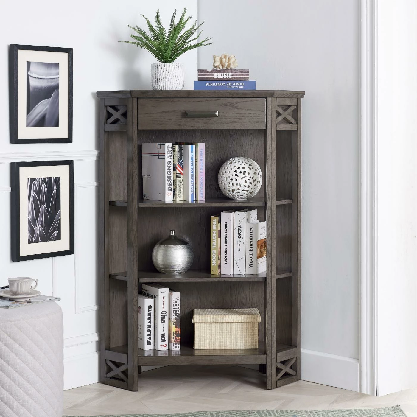 Best reviews of π€© Leick Home Riley Holliday 3 Shelf Corner Bookcase β¨ - Image 8