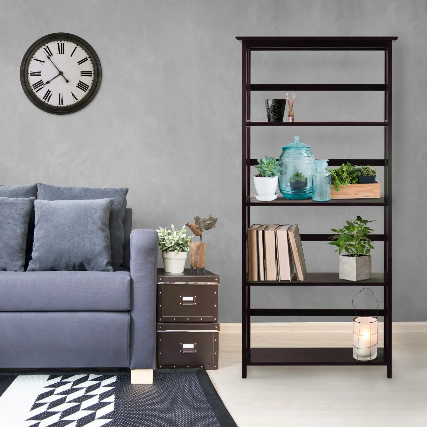 Coupon π€© Yu Shan Standard Mission Style 5-Tier Wood Bookcase β¨ - Image 8