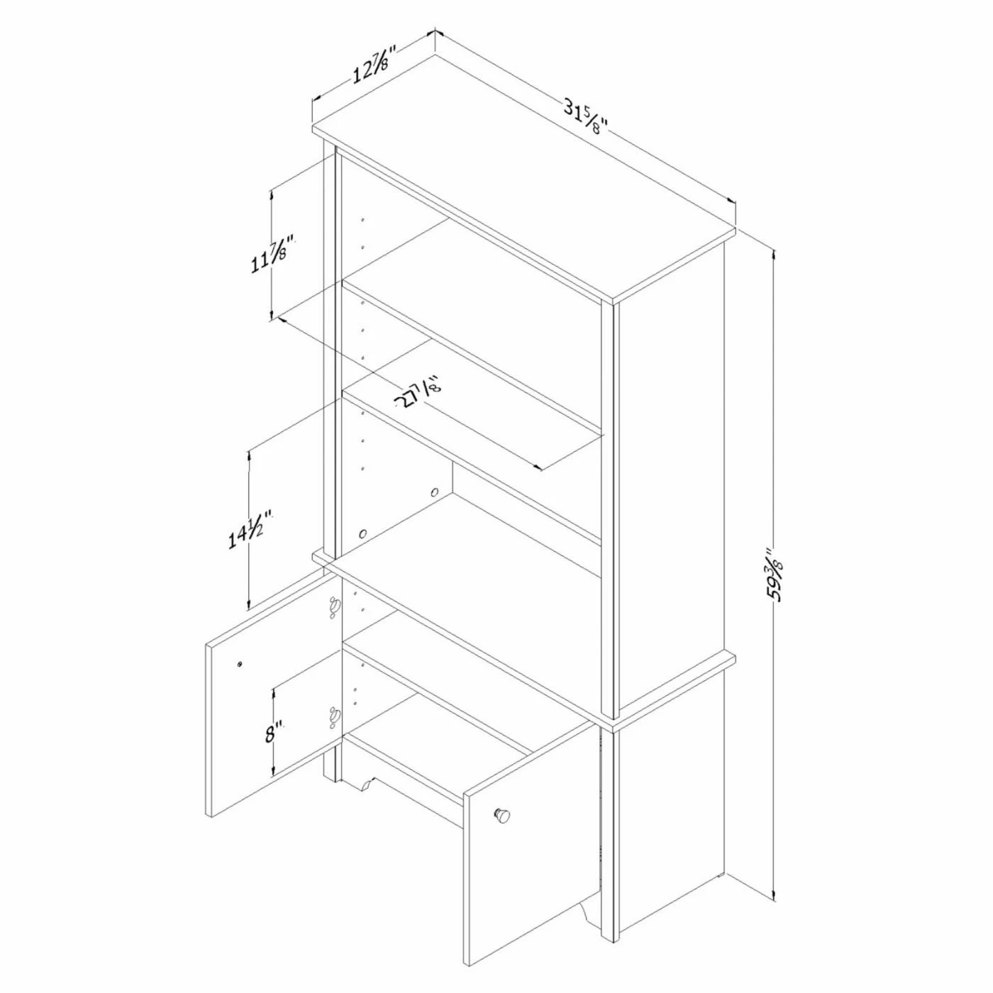 Buy β Standard South Shore Vito 3 Shelf Bookcase With Doors π₯° - Image 9