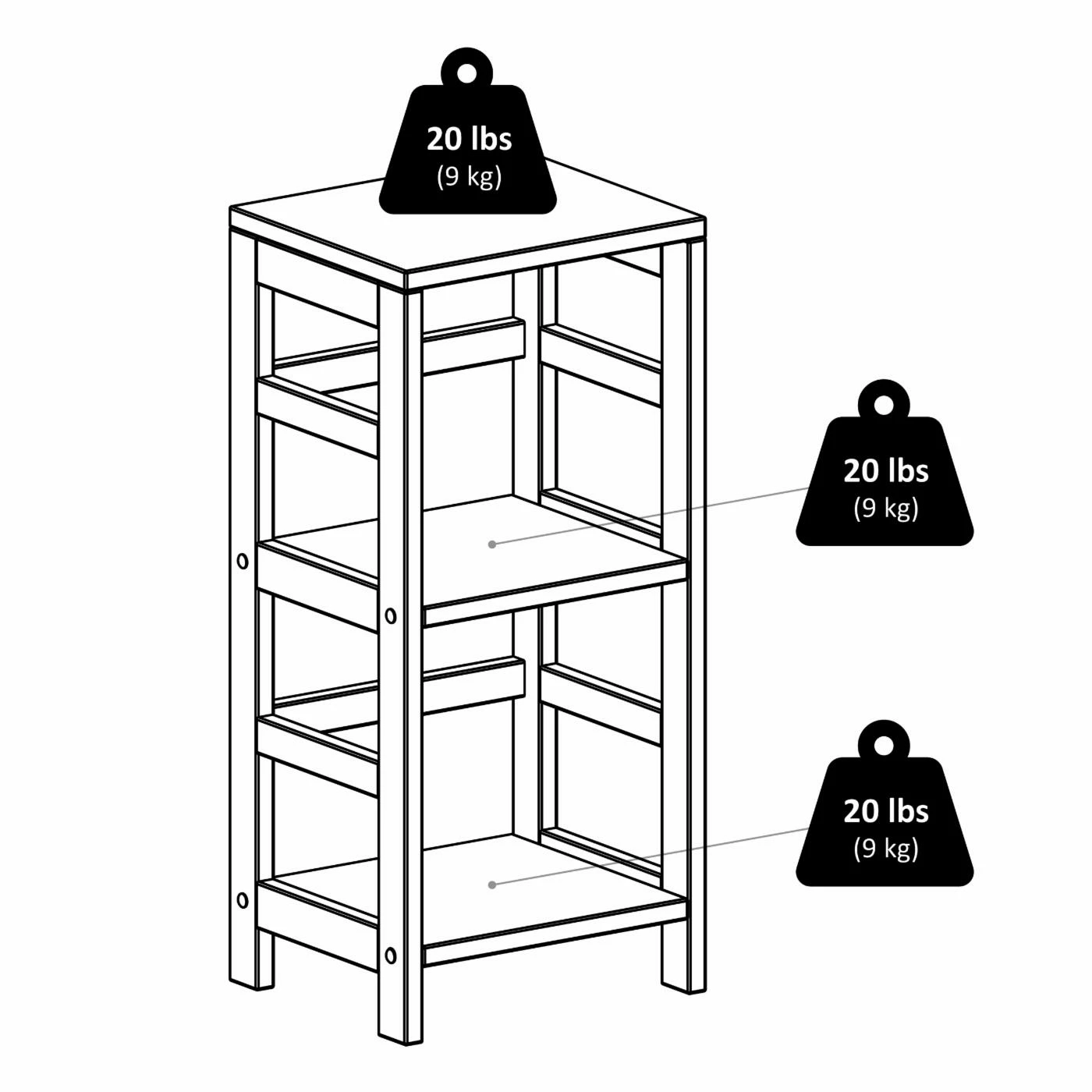 Hot Sale π Standard Winsome Leo Shelf / Storage - Book - 2-Tier - Narrow π - Image 8