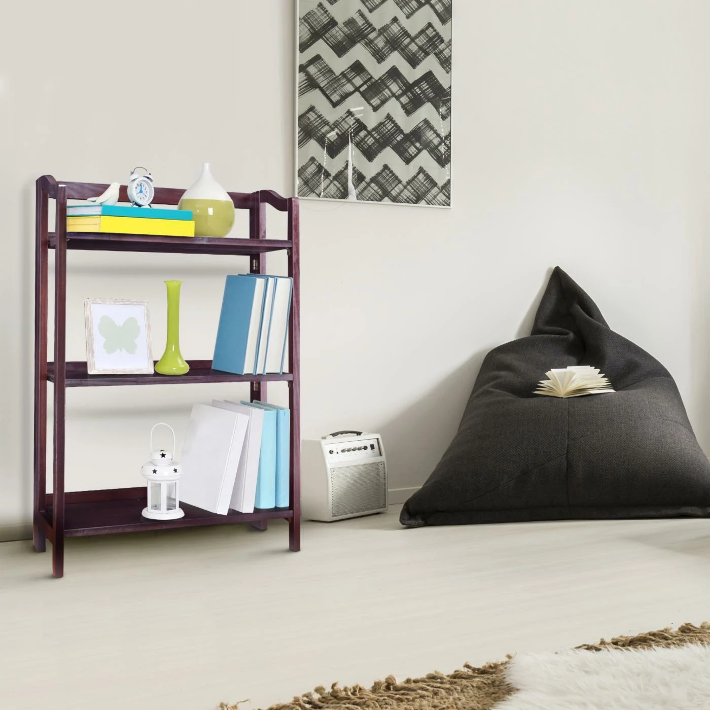 Outlet β Casual Home Decorative Stratford 3-Shelf Folding Bookcase - Espresso π€© - Image 9