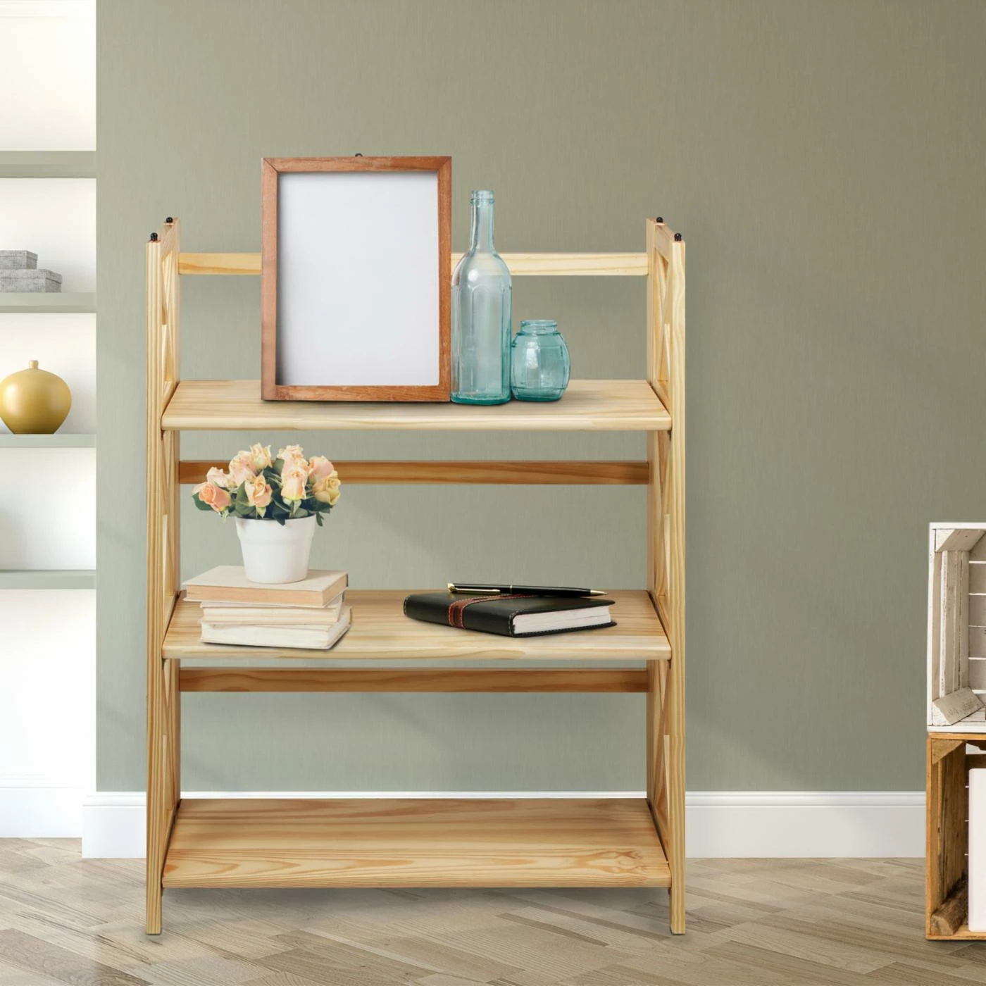 New π Decorative Casual Home Montego 3 Shelf Folding Bookcase π - Image 9