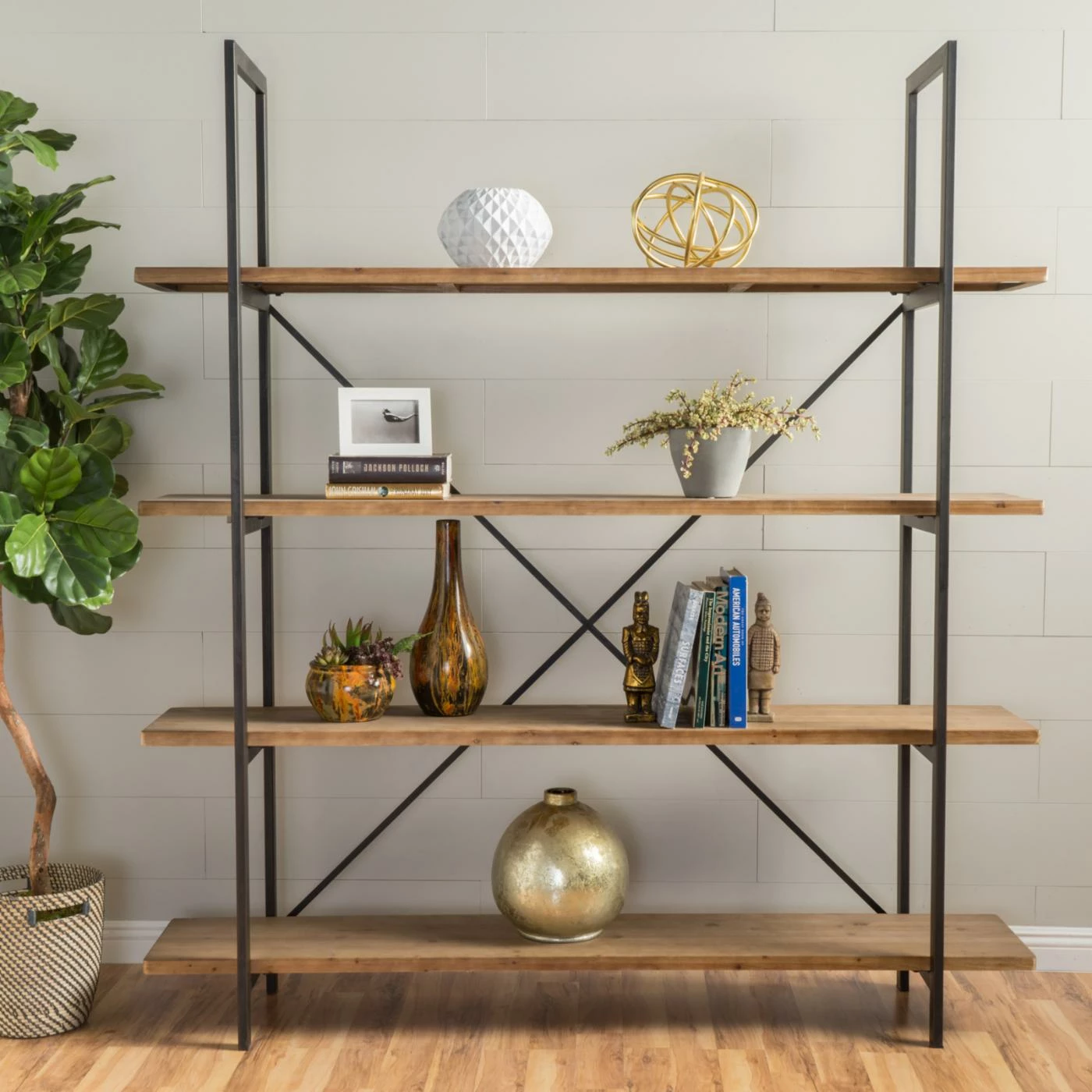 Best Sale π― Best Selling Home Decorative Wessly Antique Firwood And Iron Bookcase βοΈ - Image 10