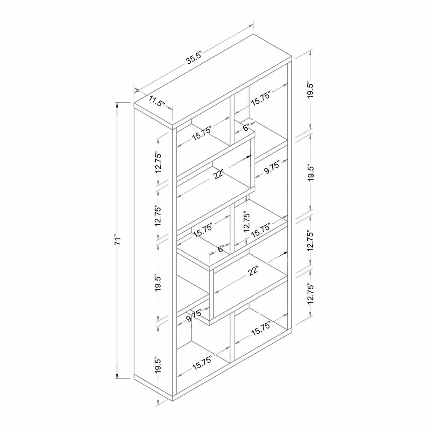 Deals π Decorative Furniture Of America Verena Contoured Leveled Display Cabinet/ Bookcase - Black π - Image 8