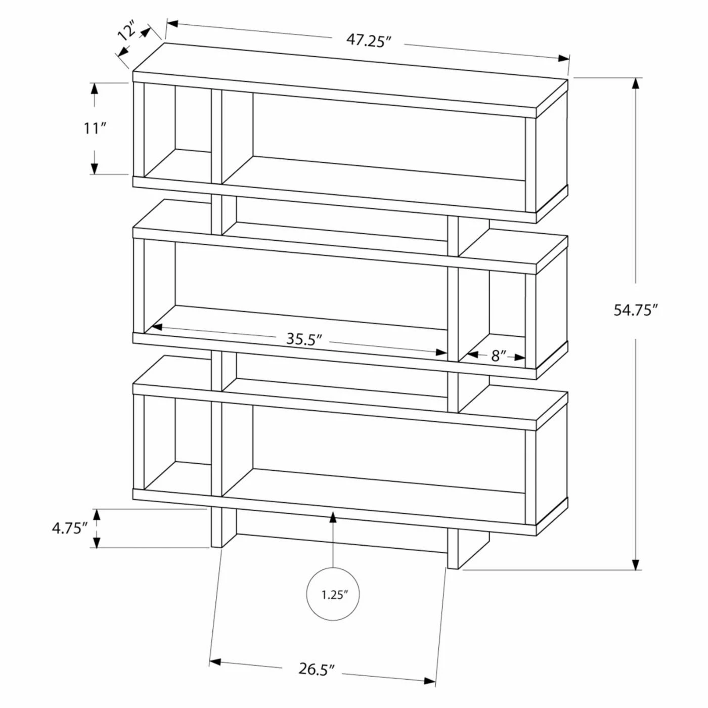 Best deal π Monarch Specialties Decorative Monarch Hollow-Core 55 In. Modern Bookcase - White π₯° - Image 2