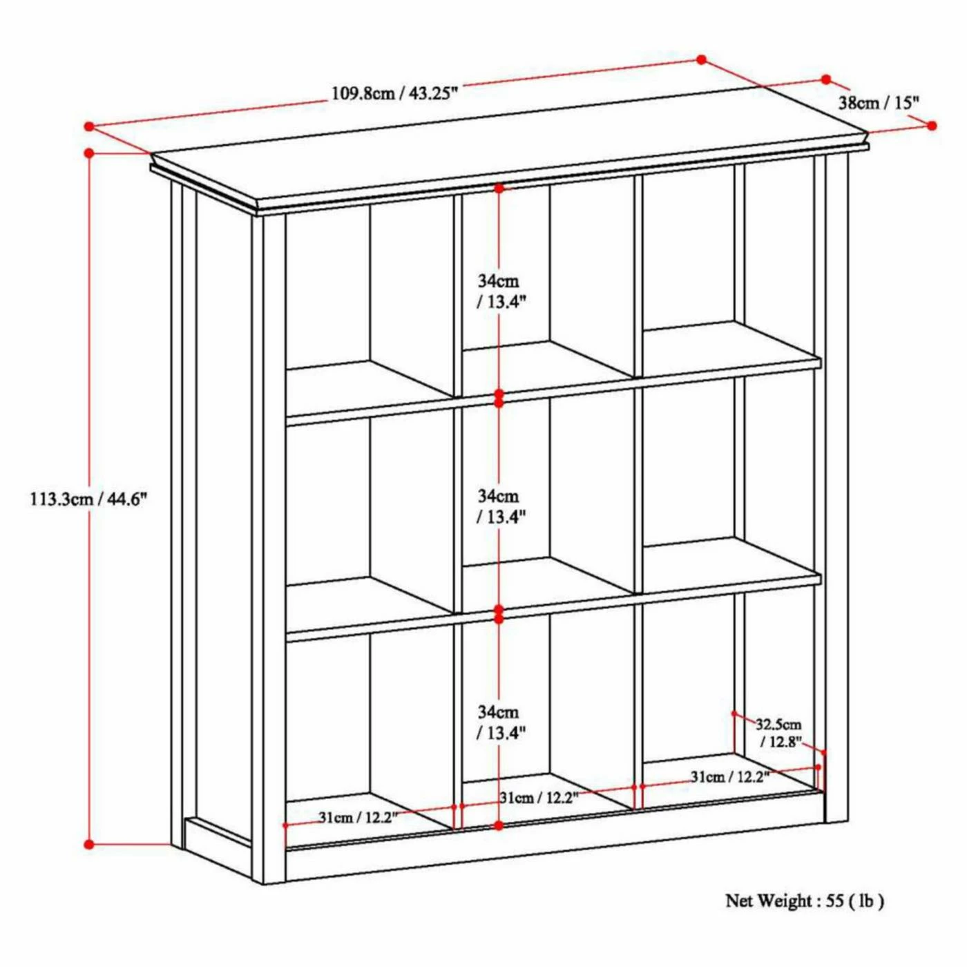 Brand new π Brooklyn & Max Standard Brooklyn + Max Holden Wood 45 In. X 43 In. Contemporary 9 Cube Bookcase π - Image 7