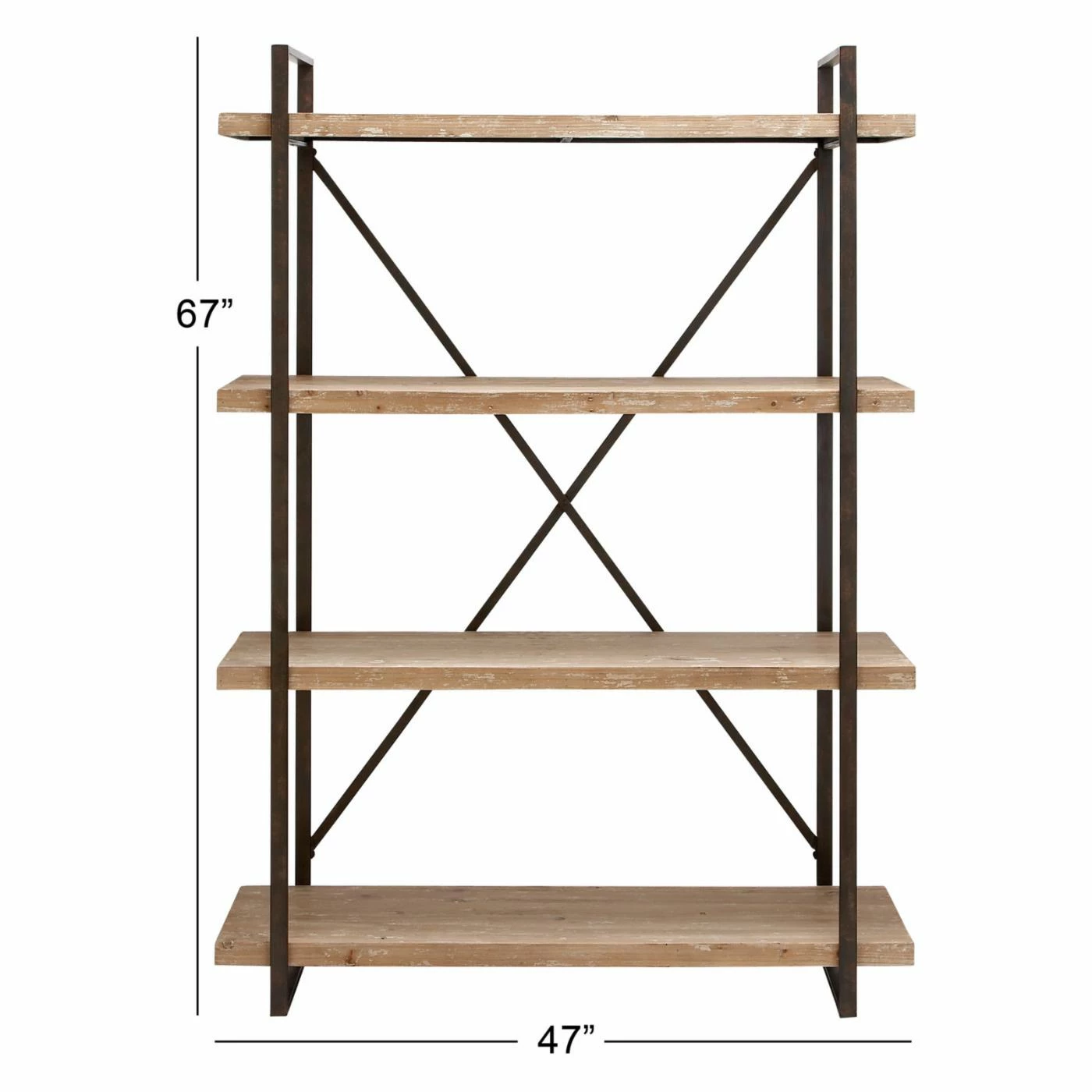 Deals π Standard DecMode 4-Tiered Modern Metal And Wood Bookcase β¨ - Image 5