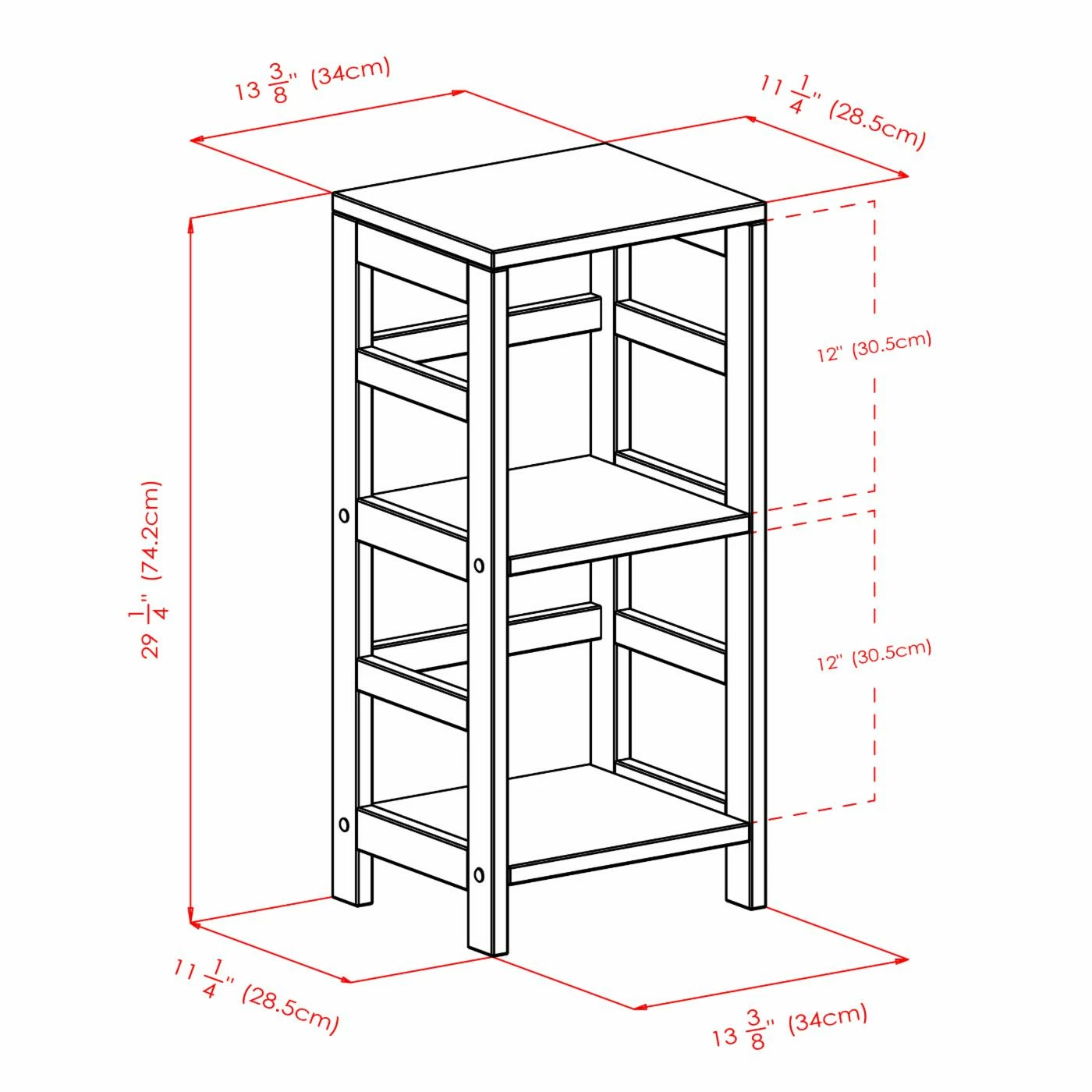 Hot Sale π Standard Winsome Leo Shelf / Storage - Book - 2-Tier - Narrow π - Image 9