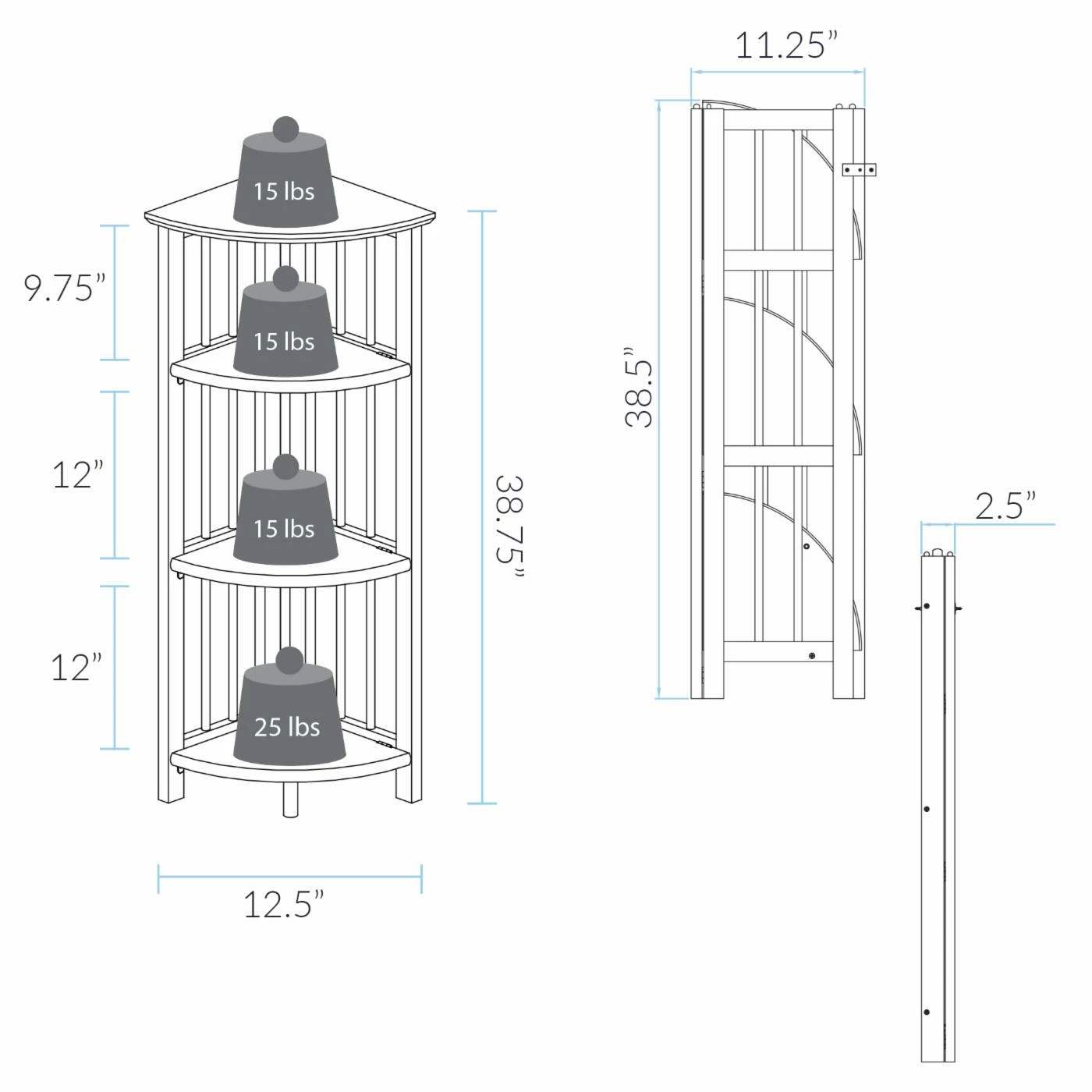Wholesale π Yu Shan 4 Tier Corner Folding Bookcase - Honey Oak π₯° - Image 10