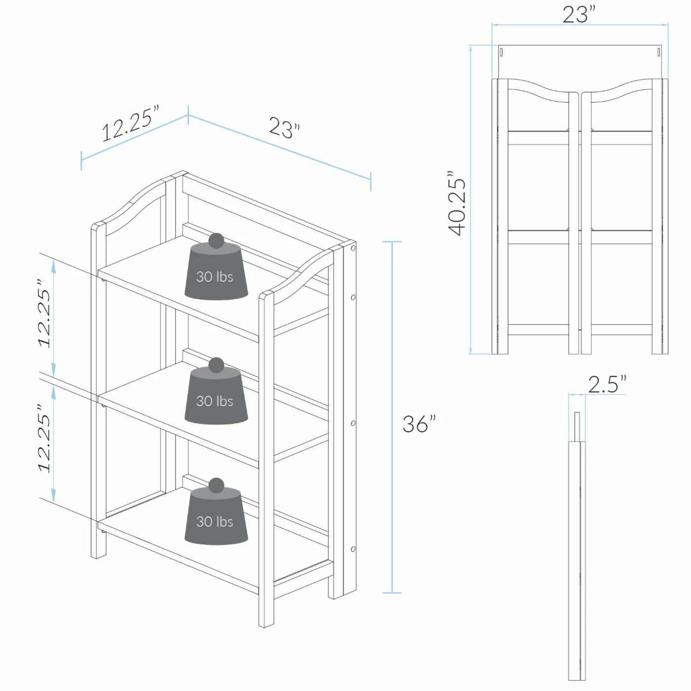 Outlet β Casual Home Decorative Stratford 3-Shelf Folding Bookcase - Espresso π€© - Image 10