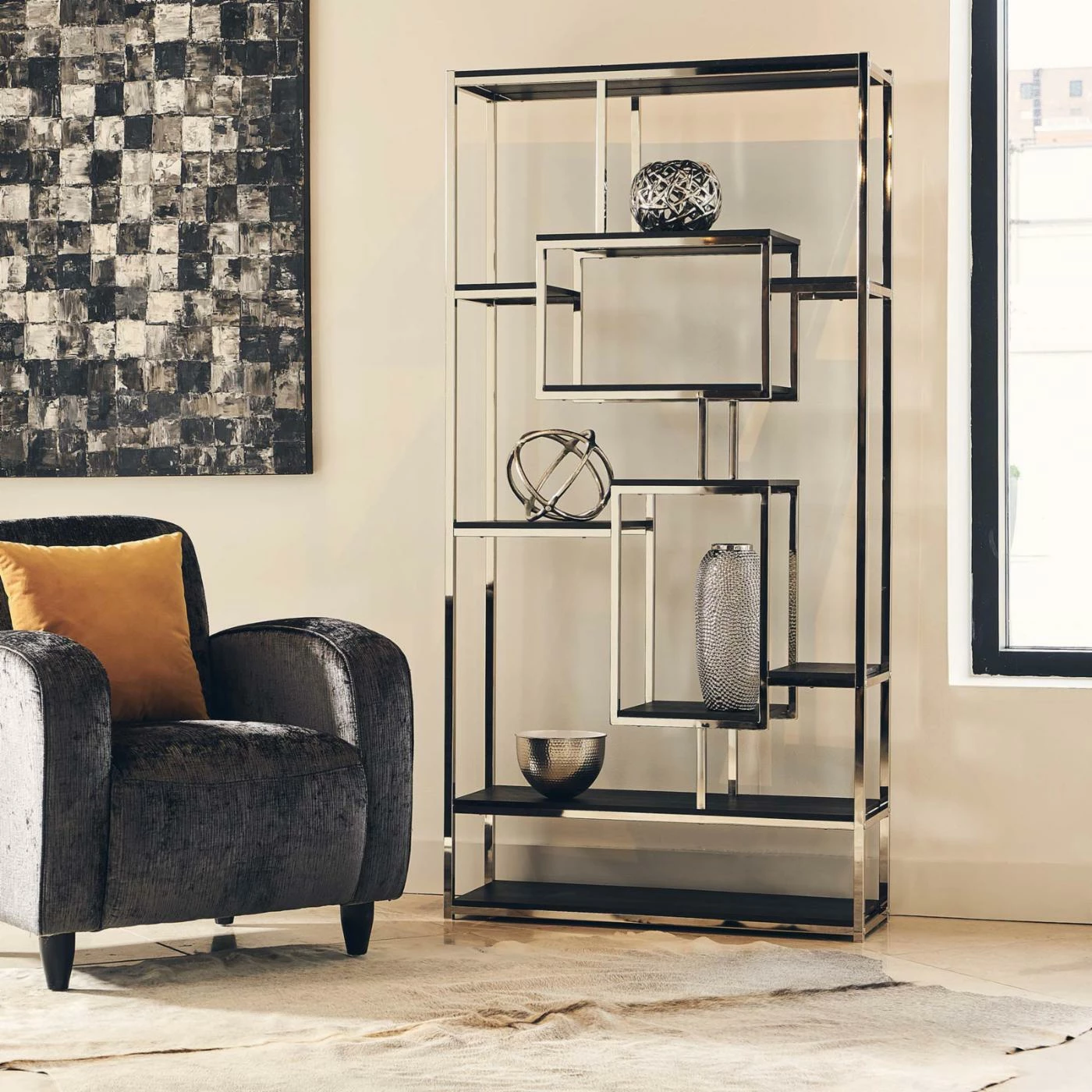 Coupon β Picket House Furnishings Harper Decorative Cube Bookshelf - Chrome/Black π - Image 3