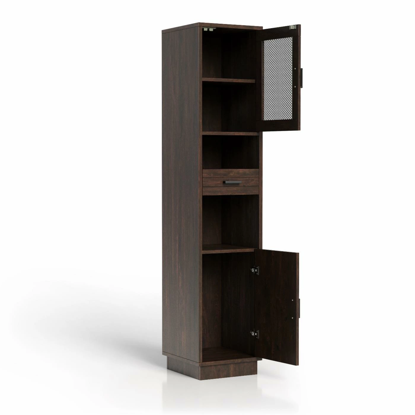 Best Pirce π Standard Furniture Of America Ellis Industrial Rustic Multimedia Storage Tower Shelf - Vintage Walnut π - Image 3