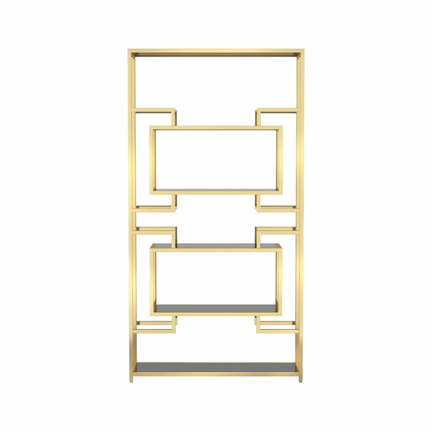 Coupon π Standard Furniture Of America Emison Contemporary 5-Shelf Bookcase - Brass β - Image 3