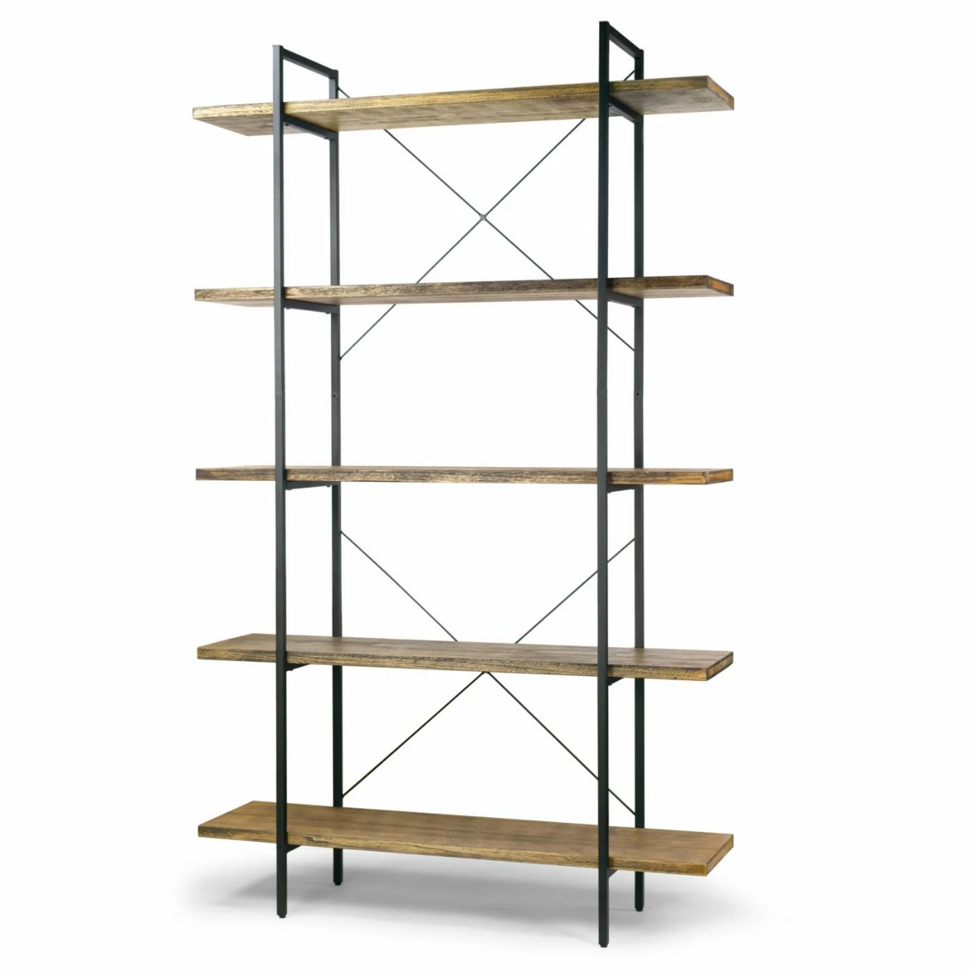 Brand new 𧨠Standard Glamour Home Amrit Etagere Bookcase - Natural / Black π - Image 3