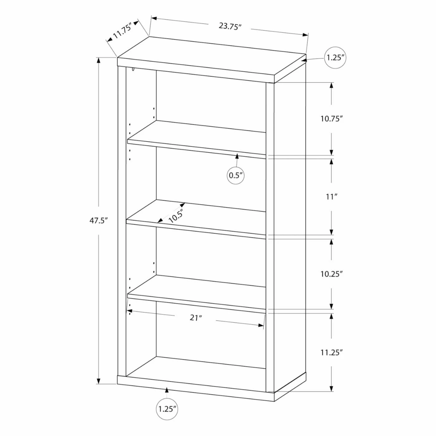Best Pirce π― Monarch Specialties Standard Monarch Cappuccino Bookcase With Adjustable Shelves βοΈ - Image 3