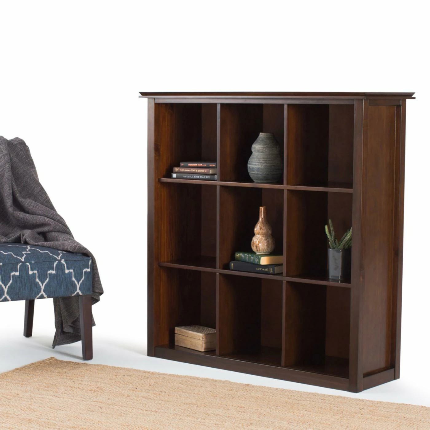 Brand new π Brooklyn & Max Standard Brooklyn + Max Holden Wood 45 In. X 43 In. Contemporary 9 Cube Bookcase π - Image 2