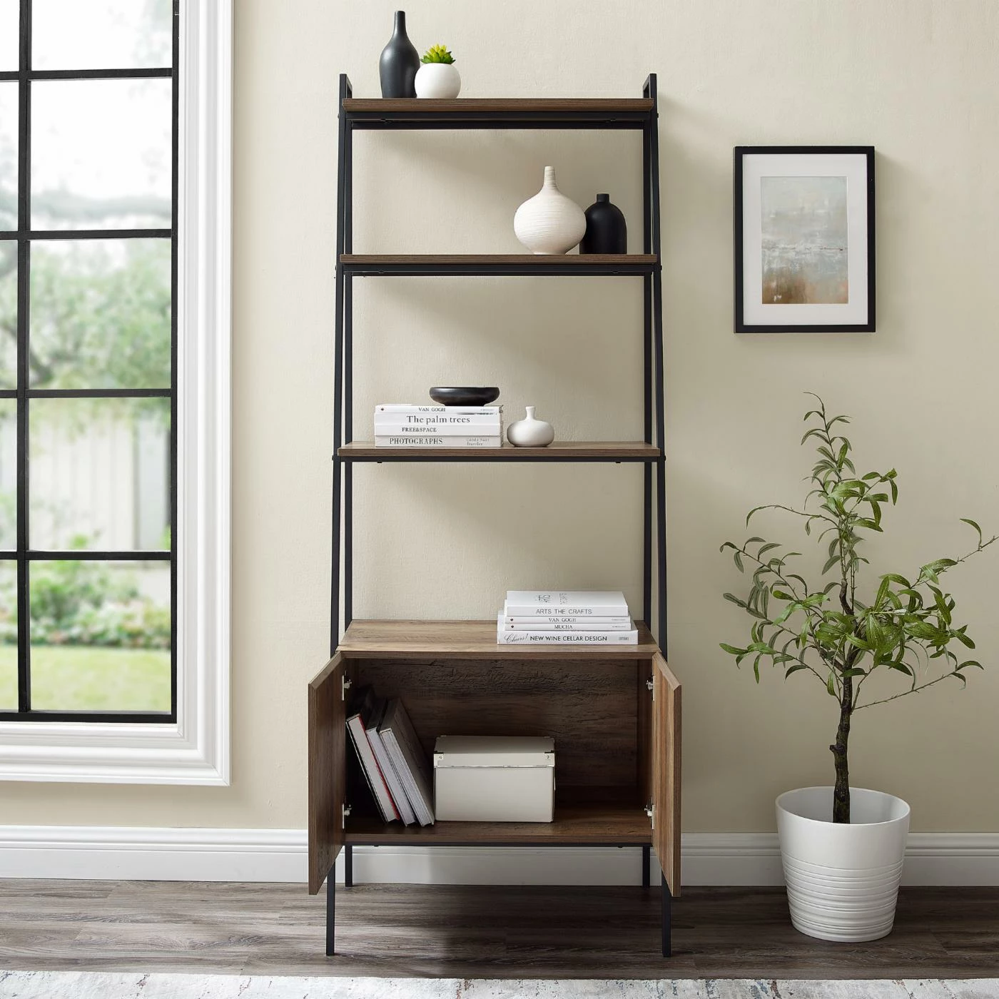Discount π Leaning & Ladder Manor Park Industrial 72 In. Ladder Bookcase β - Image 3