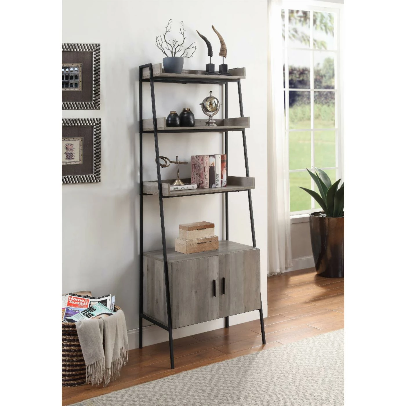 New π Leaning & Ladder Acme Furniture Zakwani Ladder Bookshelf π― - Image 2