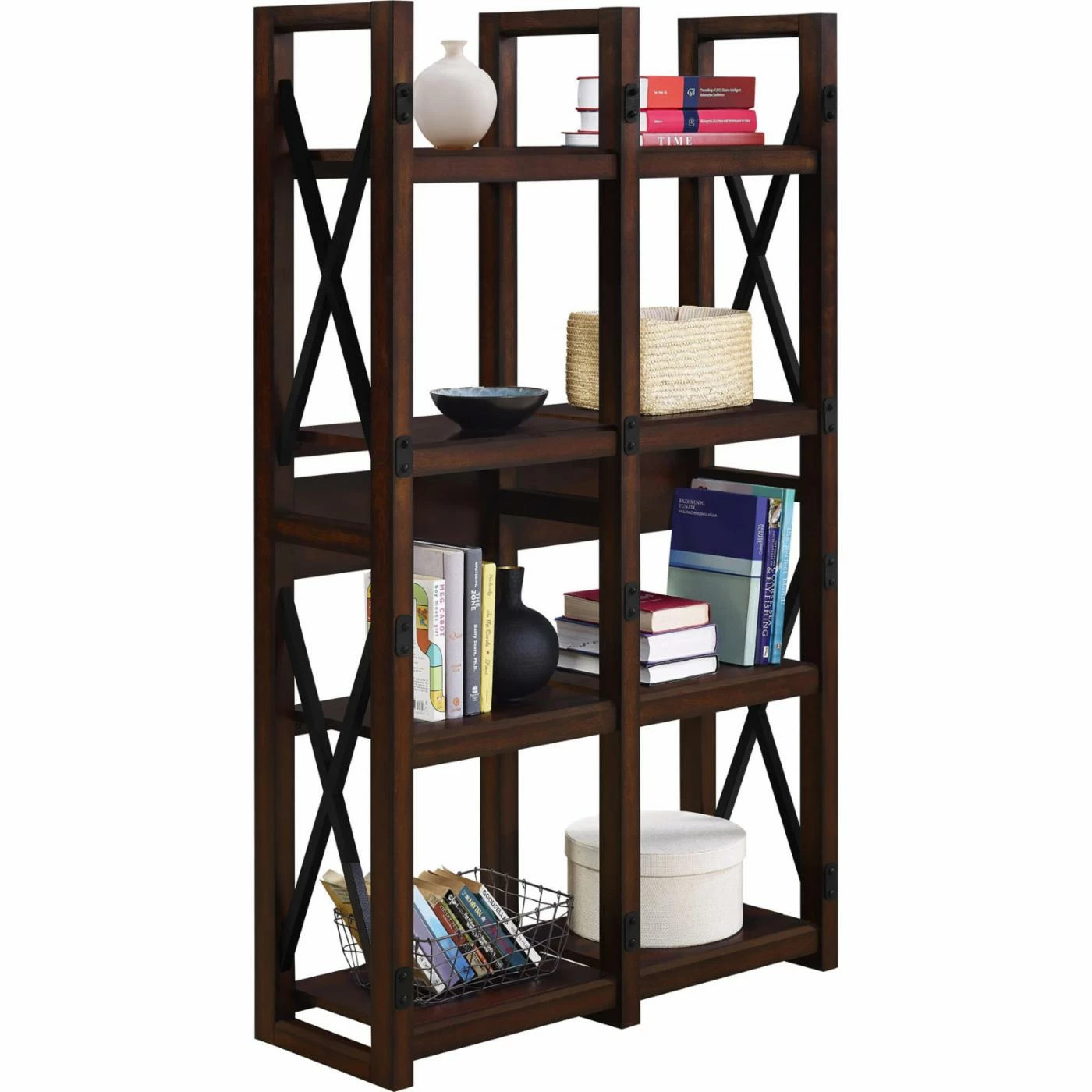 Promo π Decorative Altra Furniture Wildwood Standard Bookcase - Mahogany π₯ - Image 2