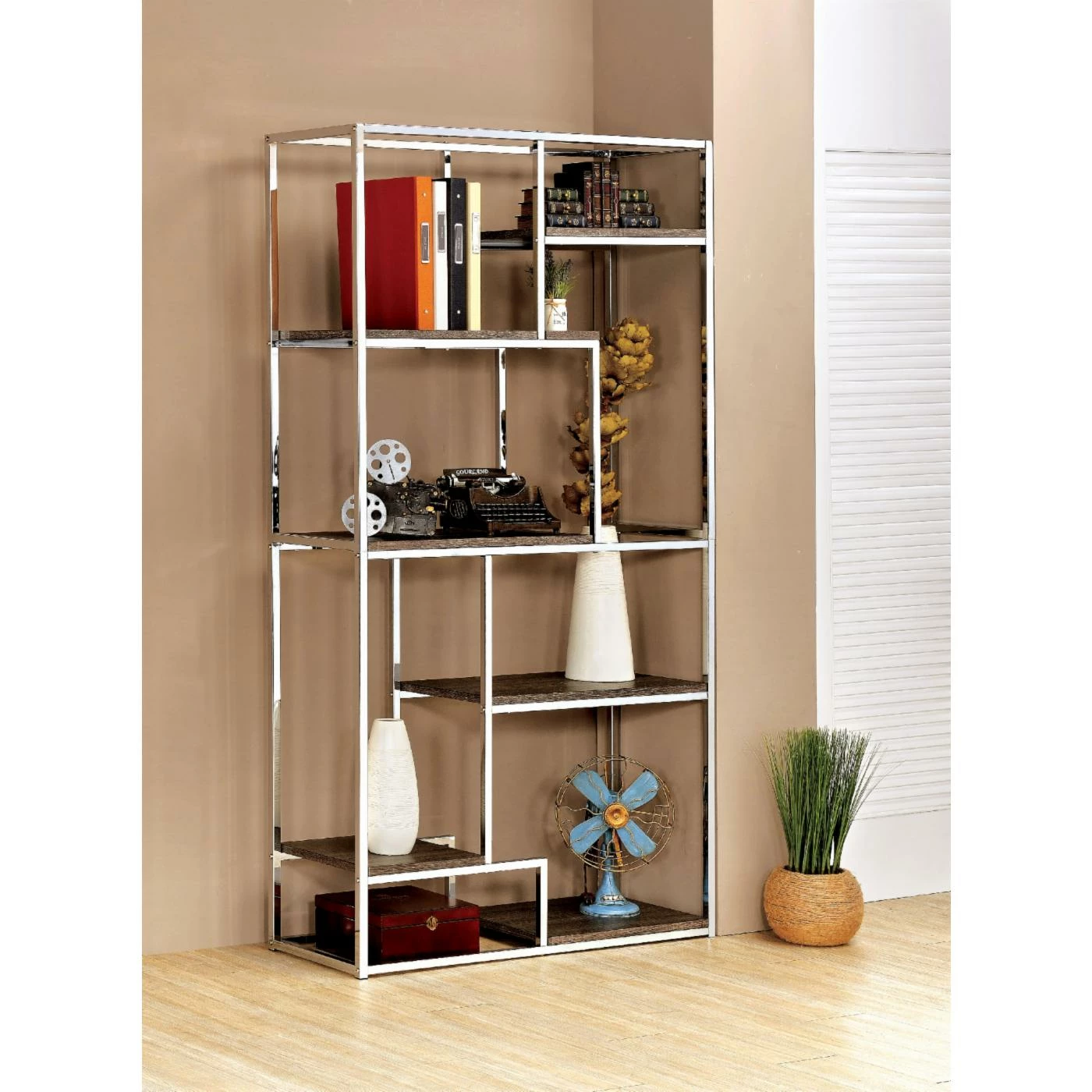 Best reviews of π Standard Furniture Of America Nenzel Contemporary 6-Shelf Bookcase - Champagne π - Image 2