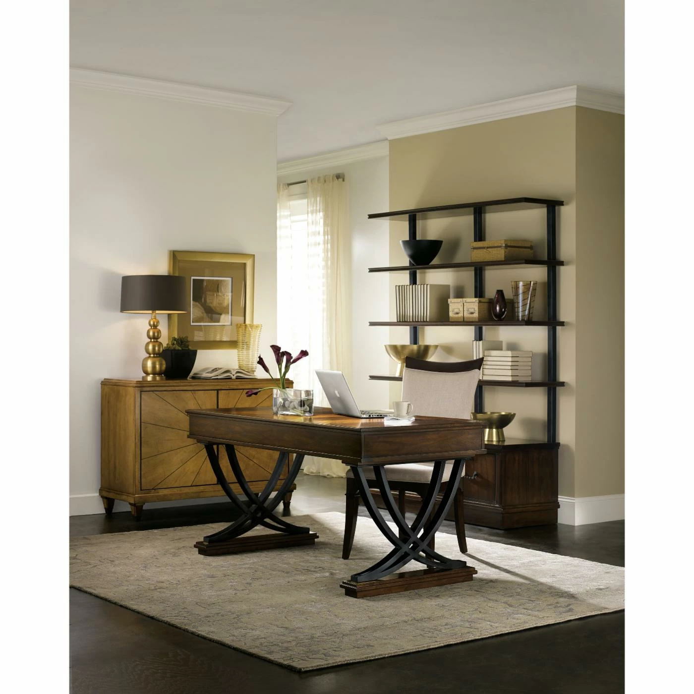 Brand new π Library & Wall Hooker Furniture Palisade Bookcase With Filing Drawers - Brown π― - Image 2