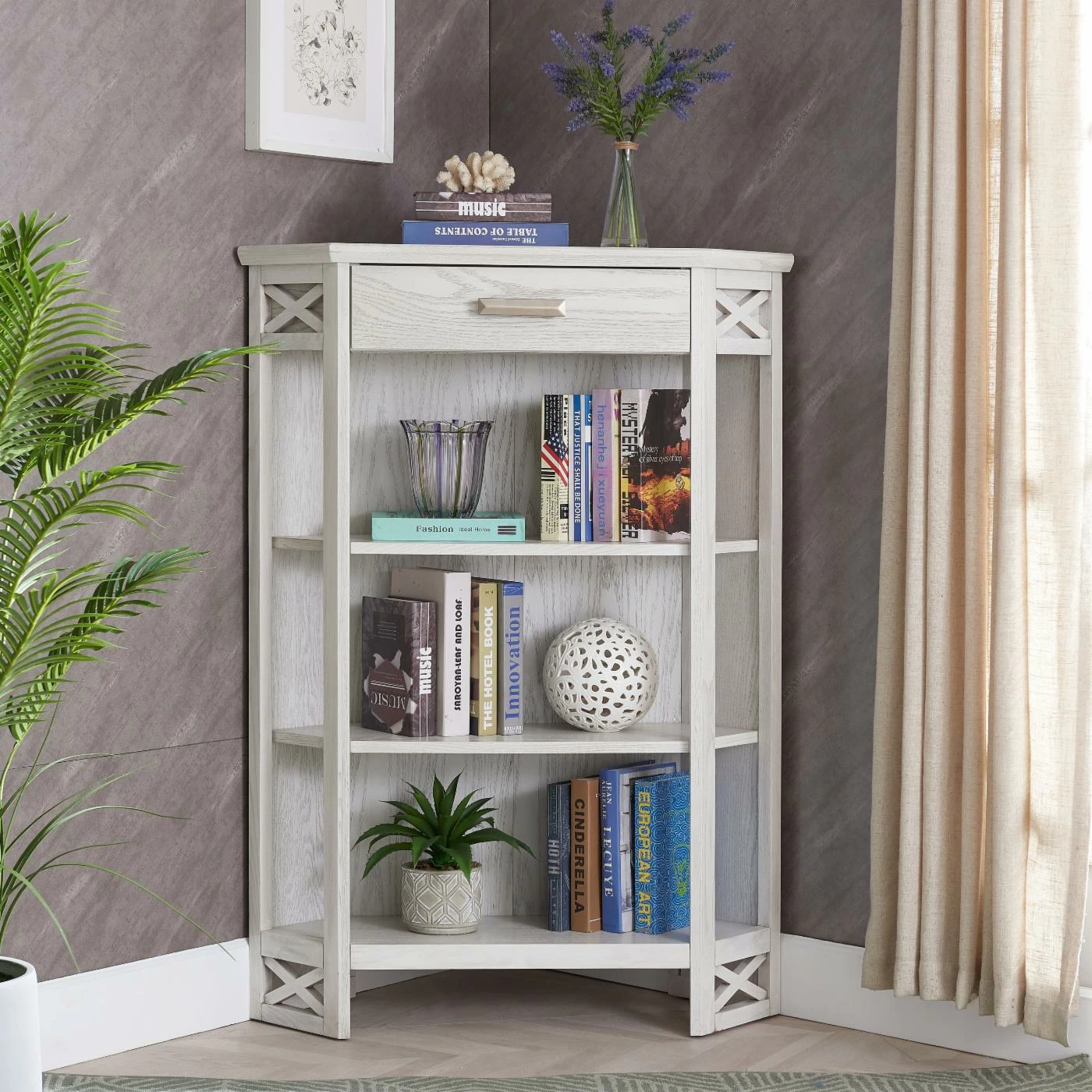 Best reviews of π€© Leick Home Riley Holliday 3 Shelf Corner Bookcase β¨ - Image 2