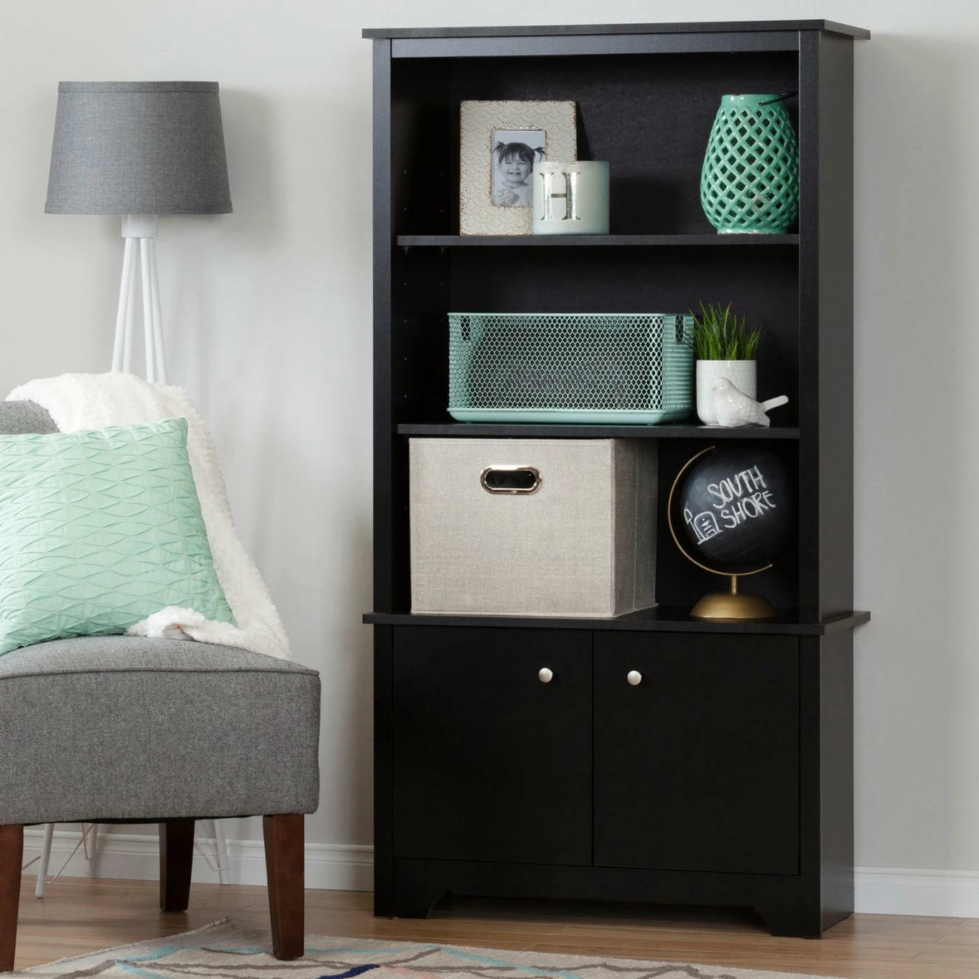 Buy β Standard South Shore Vito 3 Shelf Bookcase With Doors π₯° - Image 2