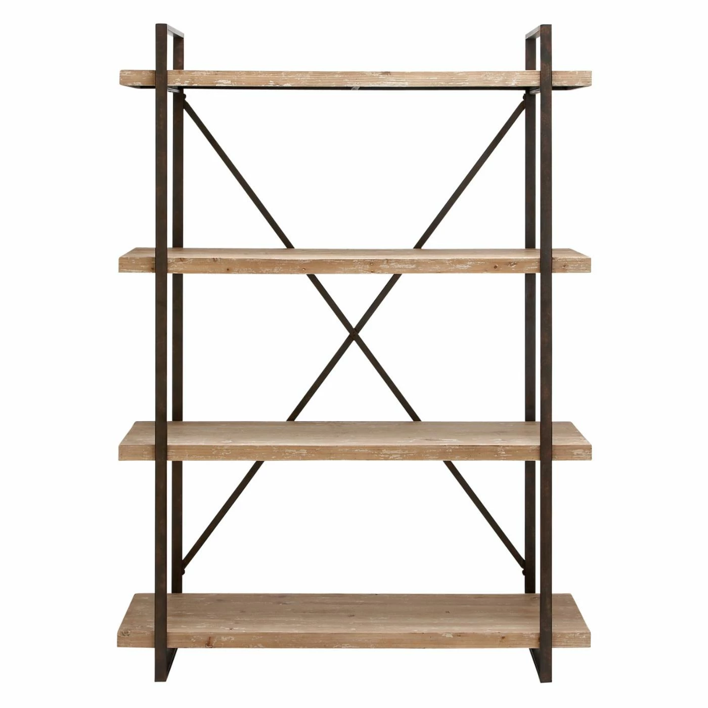 Deals π Standard DecMode 4-Tiered Modern Metal And Wood Bookcase β¨ - Image 2