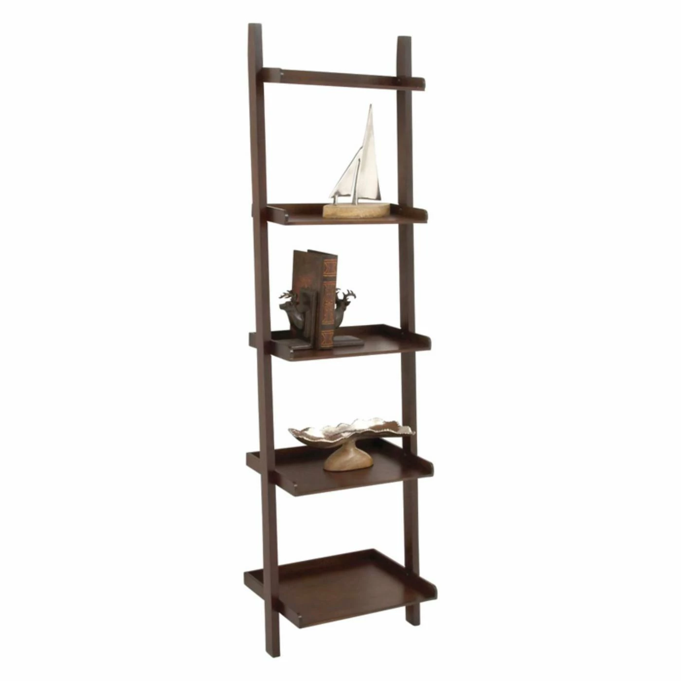New π Leaning & Ladder DecMode Wood Leaning Shelf - 21W X 69H In. π - Image 2