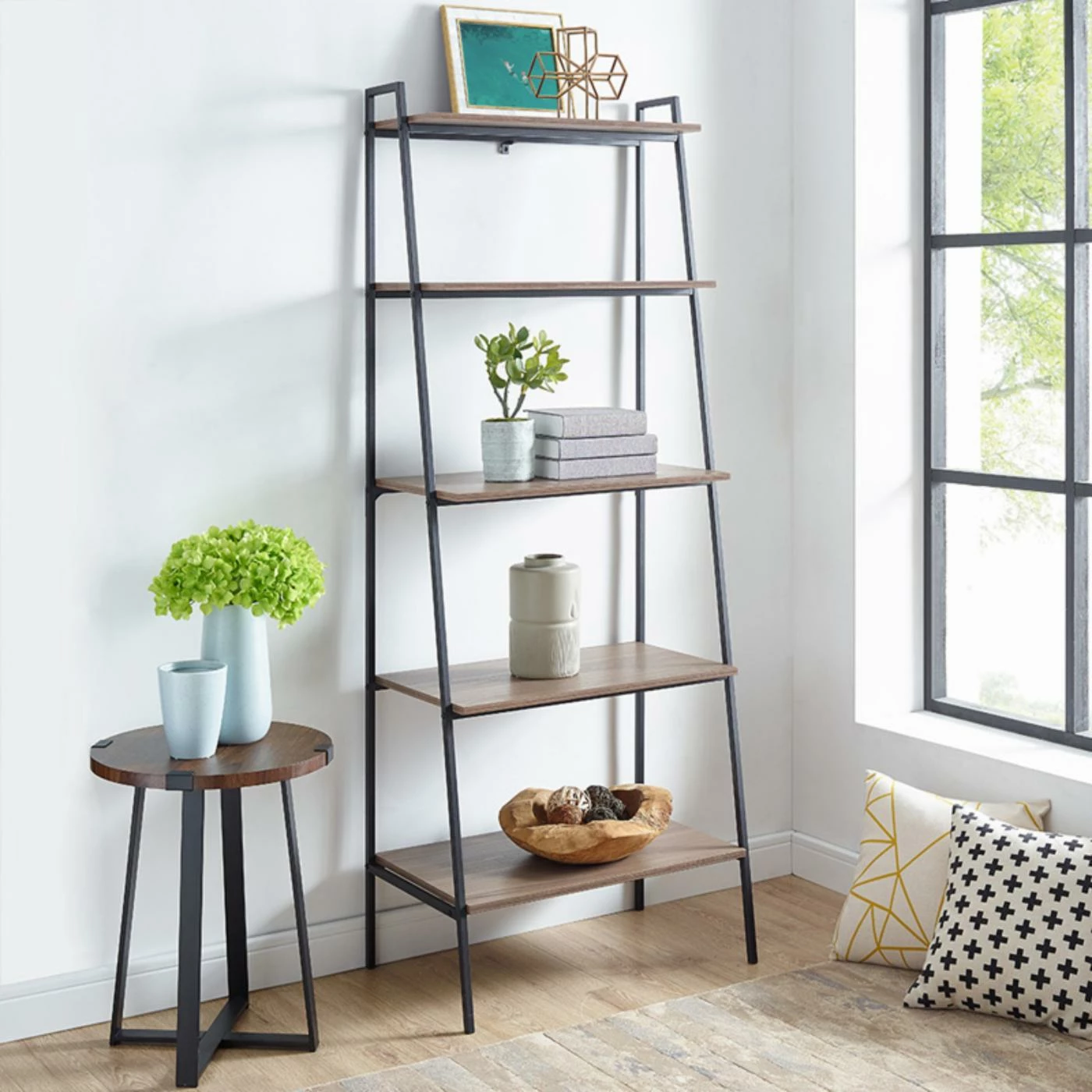 Cheap π Leaning & Ladder Manor Park Urban Industrial Ladder Bookcase π₯° - Image 2