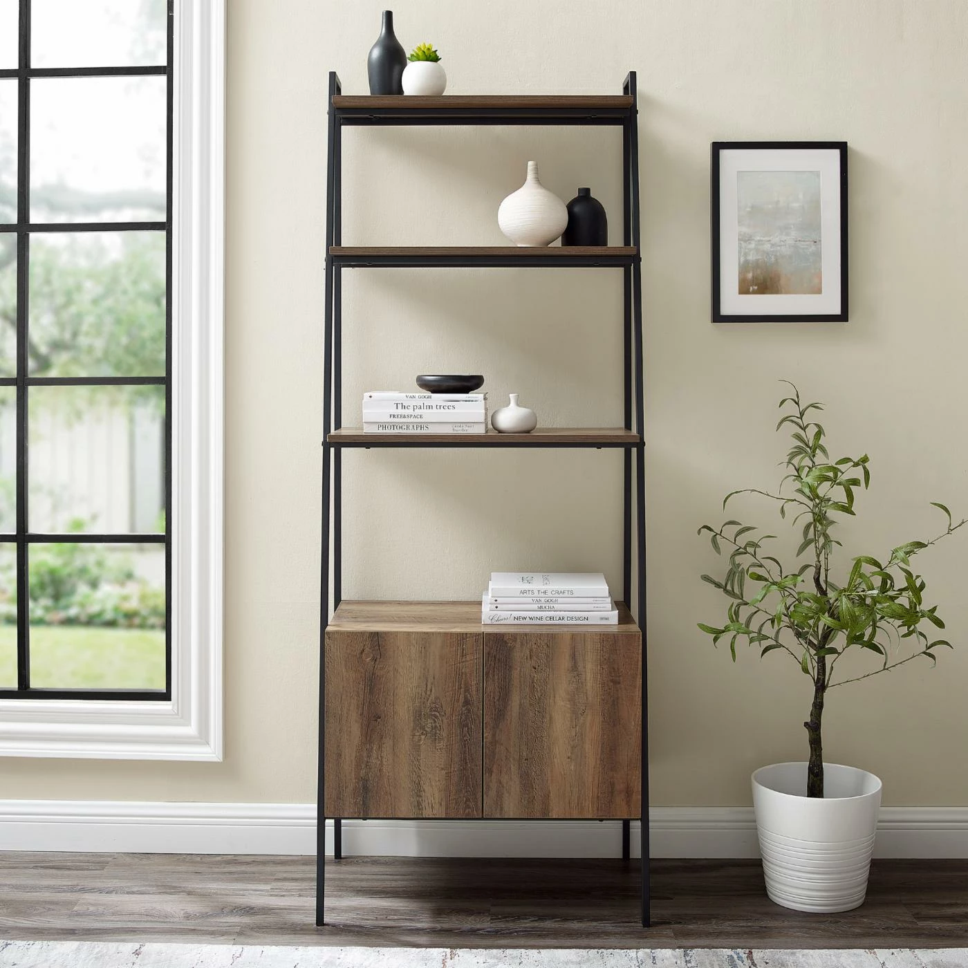 Discount π Leaning & Ladder Manor Park Industrial 72 In. Ladder Bookcase β - Image 2