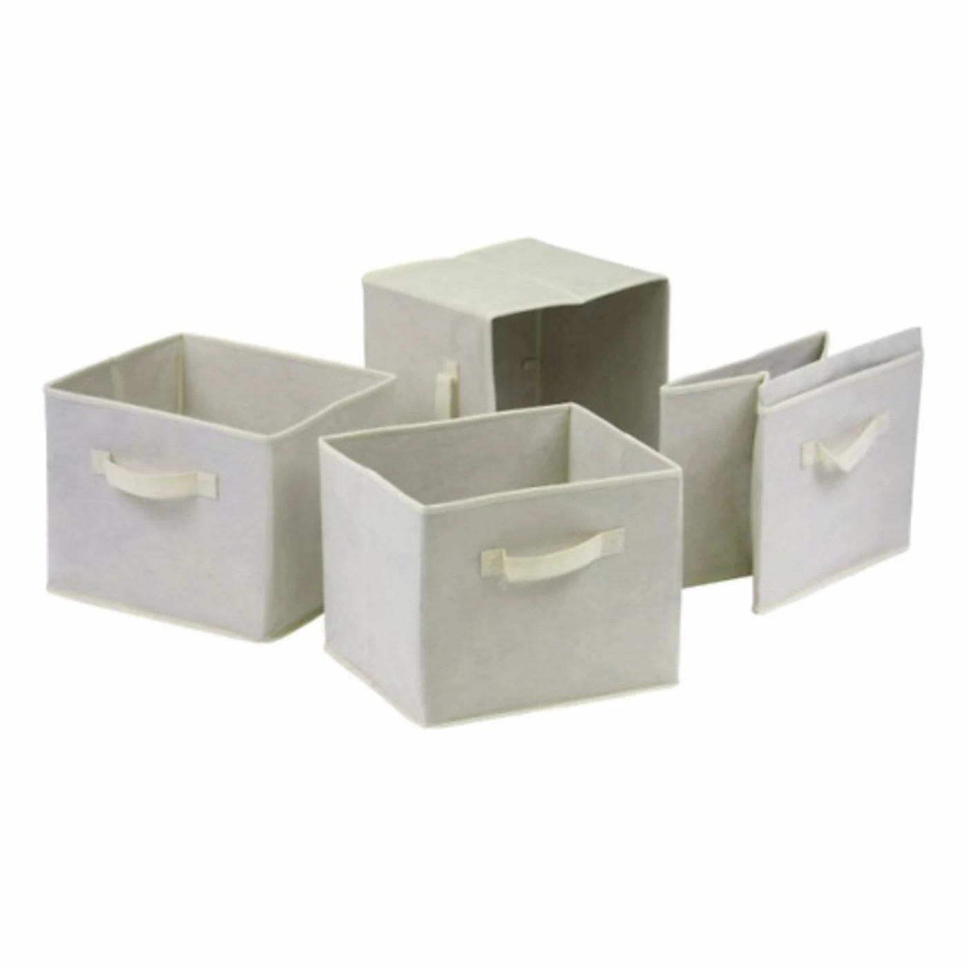 Cheap π Decorative Winsome Capri 2-Section M Storage Shelf Bookcase With 4 Foldable Beige Fabric Baskets π - Image 2