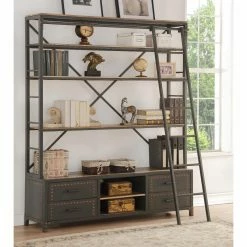 Outlet 👍 Acme Furniture Actaki Etagere Bookcase With Ladder ✔️