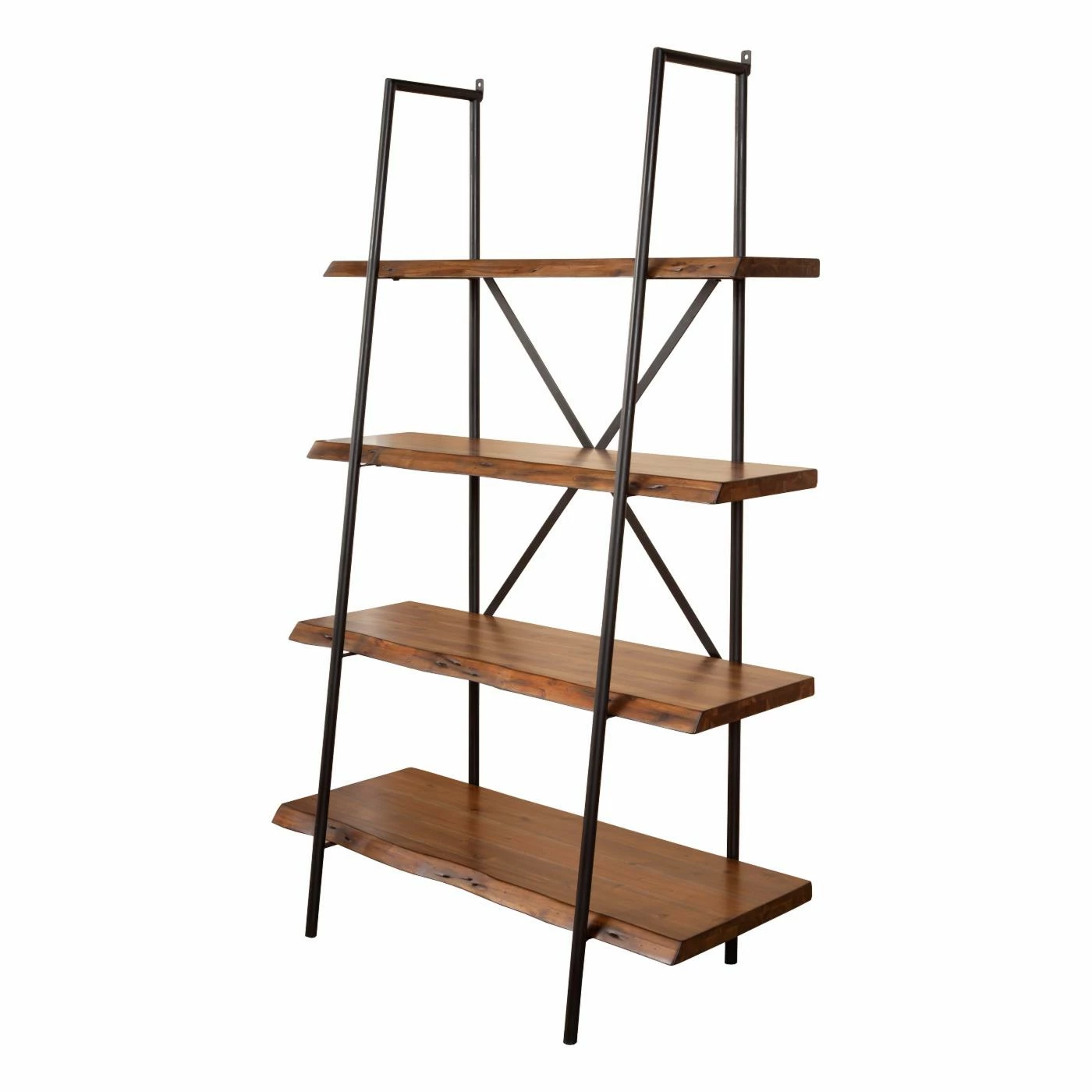 Deals π Leaning & Ladder Alpine Furniture Live Edge 4 Shelf Bookshelf π