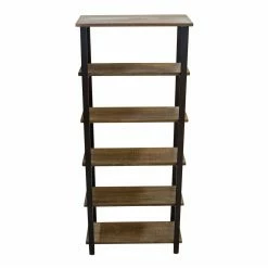 Cheapest 🔔 Decorative Alaterre Furniture Pomona 5-Shelf Metal And Solid Wood Bookcase 🌟