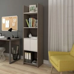 Promo 🎉 Standard Bestar Small Space Bookcase With 2 Doors ⭐