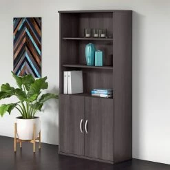 Best Sale ✔️ Standard Bush Business Furniture Studio C 5-Shelf Bookcase With Doors 😍