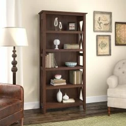 Brand new π Decorative Bush Furniture Key West 5 Shelf Bookcase β¨