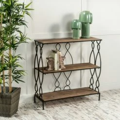 Promo 🎁 Best Selling Home Decorative Logan White Rusty Firwood Bookcase ✨