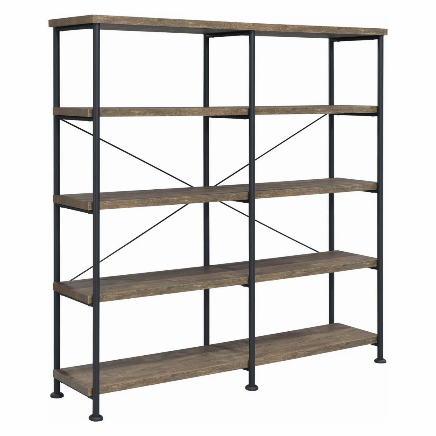 Top 10 π Coaster Furniture Analiese Rustic Industrial Double Decorative Bookcase - Rustic Oak π