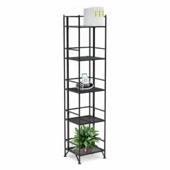 Deals ⌛ Standard Convenience Concepts XTRA-Storage 5 Tier Folding Metal Shelf Bookcase ⌛