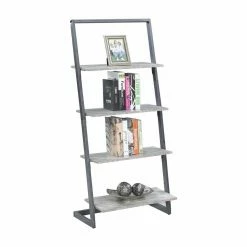Flash Sale 💯 Leaning & Ladder Convenience Concepts Graystone 4 Tier Ladder Bookcase 😀